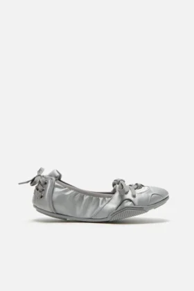 Lace-up satin shoes