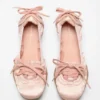 Lace-up satin shoes