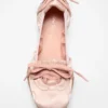 Lace-up satin shoes