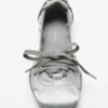Lace-up satin shoes