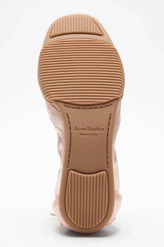 Lace-up satin shoes