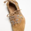 Lace-up suede shoes