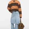 Layered denim trousers