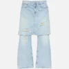 Layered denim trousers