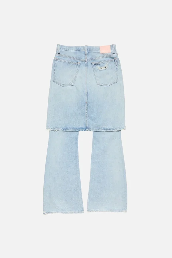 Layered denim trousers
