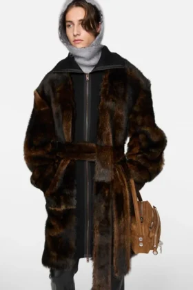 Layered fur jacket