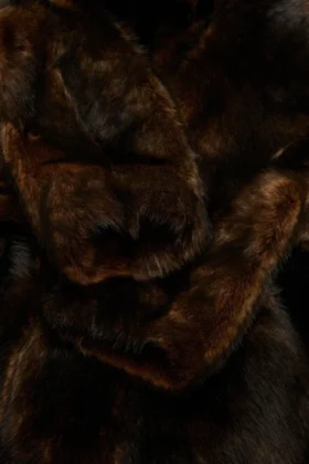 Layered fur jacket