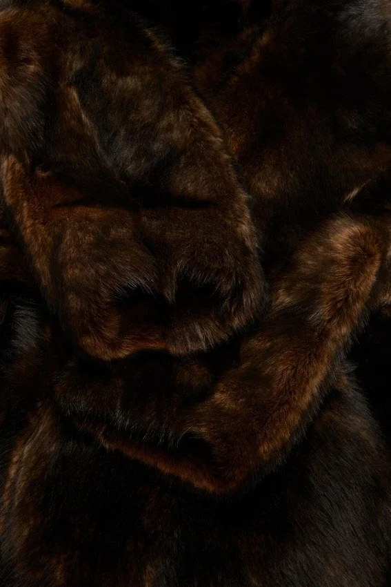 Layered fur jacket