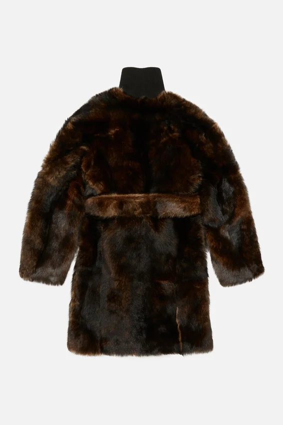 Layered fur jacket