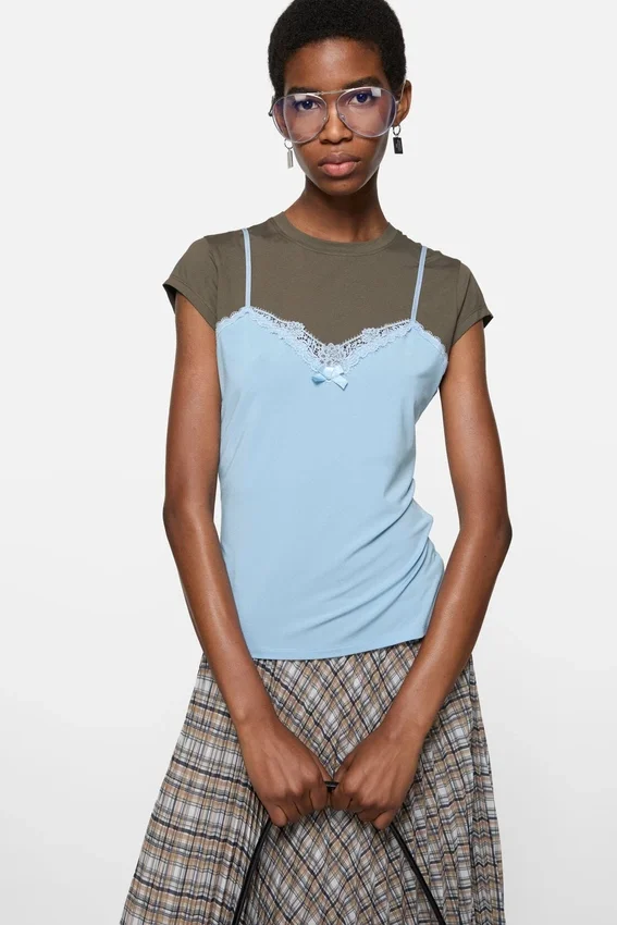 Layered lace t-shirt
