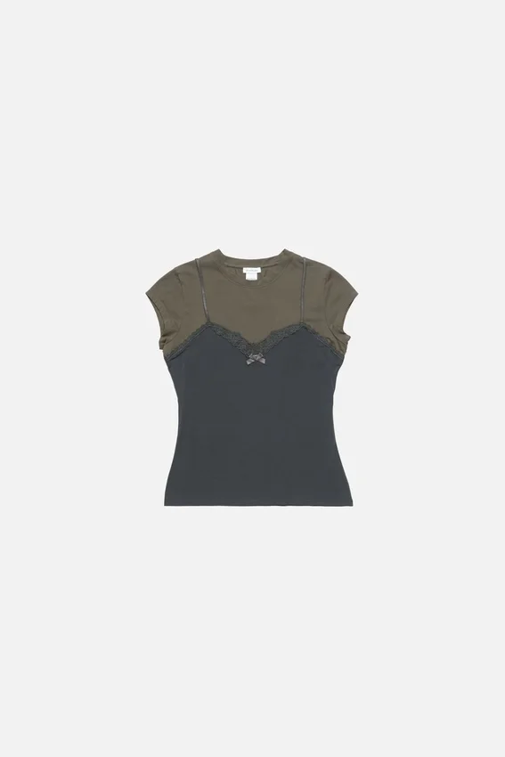 Layered lace t-shirt