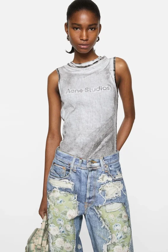 Layered logo tank top