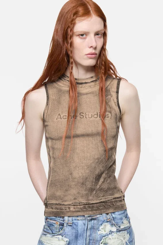 Layered logo tank top