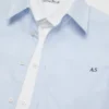 Layered poplin button-up shirt