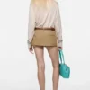 Layered satin miniskirt