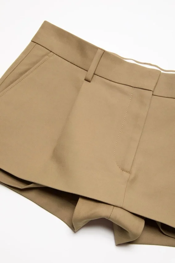 Layered satin miniskirt