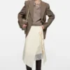 Layered satin skirt