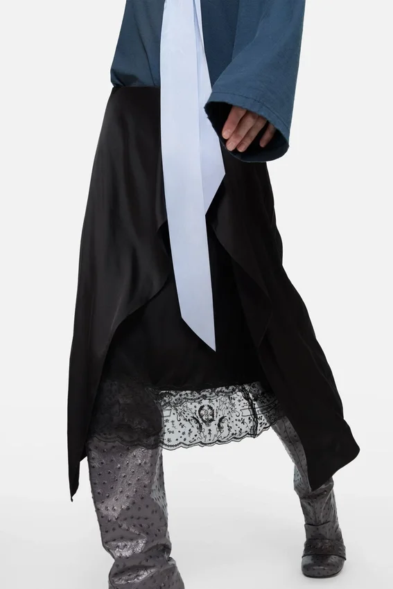 Layered Satin Skirt
