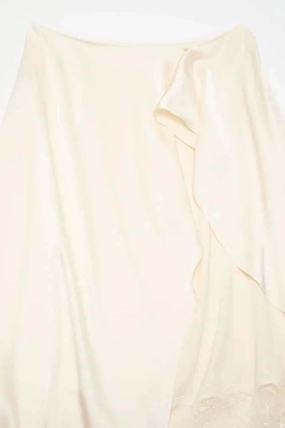 Layered satin skirt