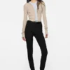 Layered silk-wool cardigan