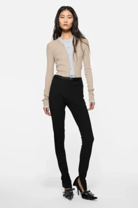 Layered silk-wool cardigan