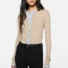 Layered silk-wool cardigan