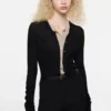 Layered silk-wool cardigan