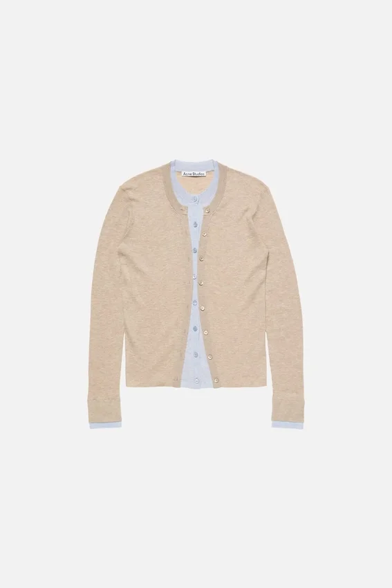 Layered silk-wool cardigan