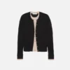 Layered silk-wool cardigan