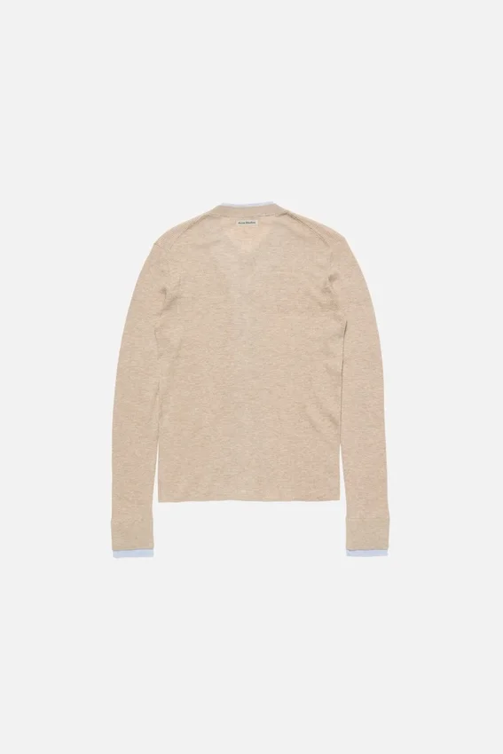 Layered silk-wool cardigan