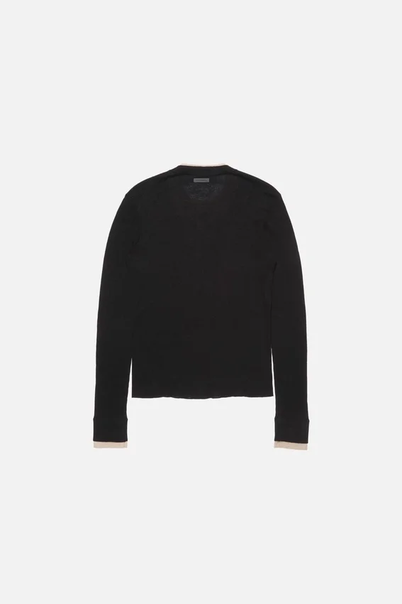 Layered silk-wool cardigan