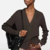 Layered wool cardigan