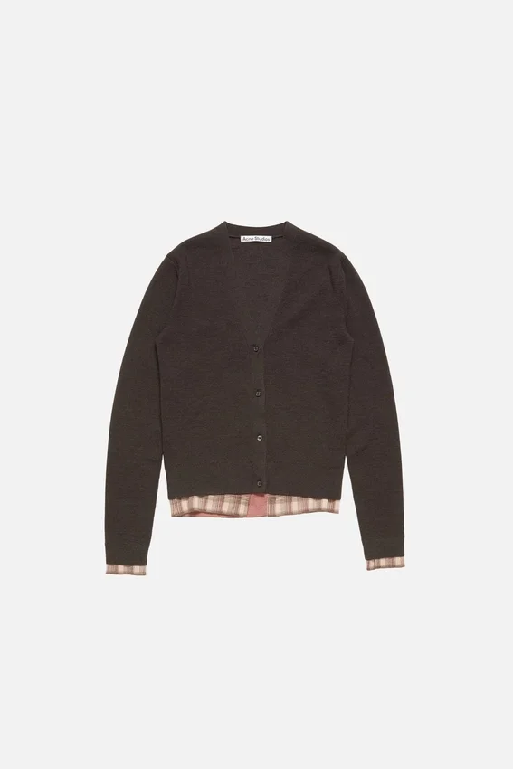 Layered wool cardigan