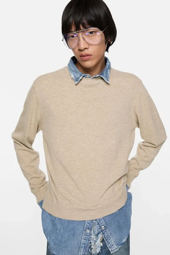Layered wool sweater
