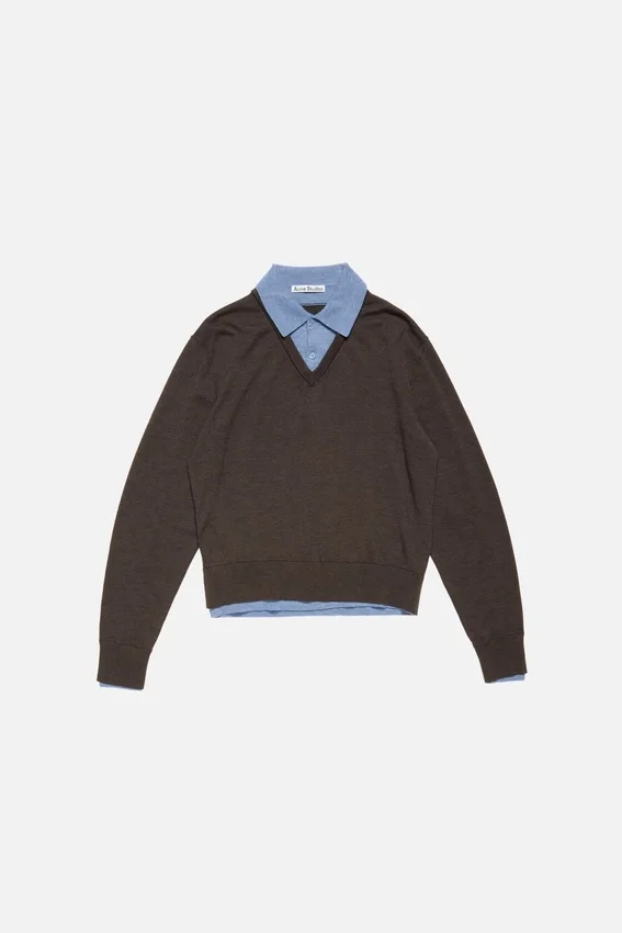 Layered wool sweater