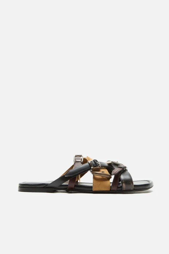 Leather belts strap sandals