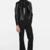 Leather biker jacket