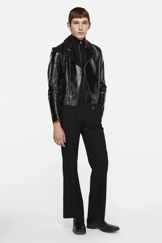 Leather biker jacket