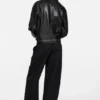 Leather biker jacket
