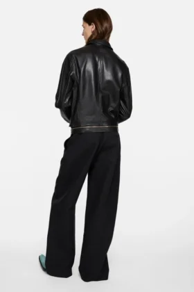 Leather biker jacket