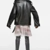 Leather biker jacket