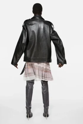 Leather biker jacket