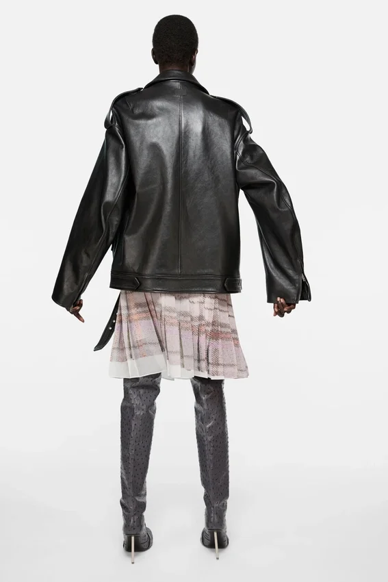 Leather biker jacket