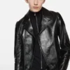 Leather biker jacket