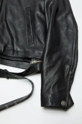 Leather biker jacket