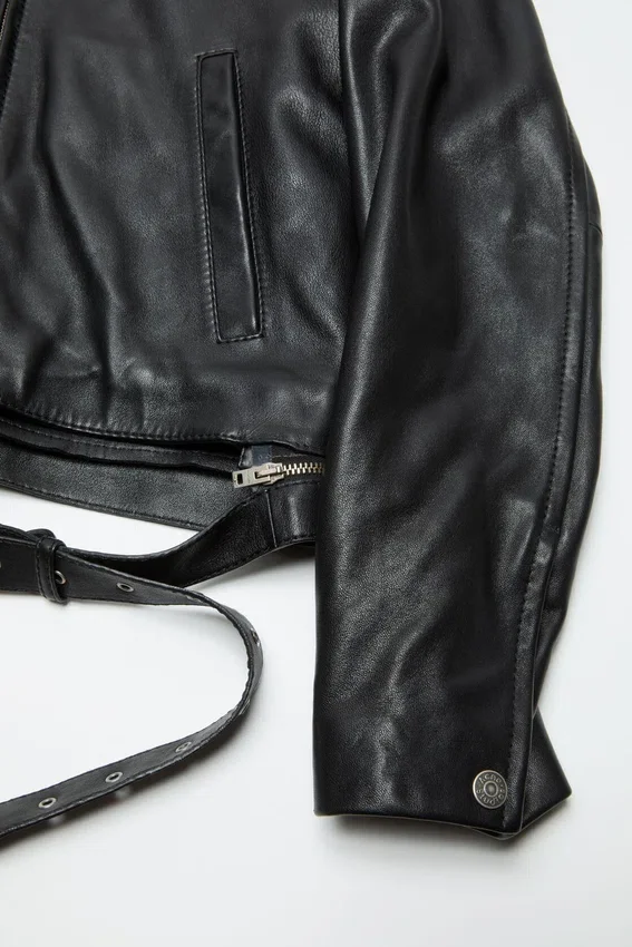 Leather biker jacket