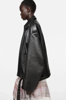 Leather biker jacket