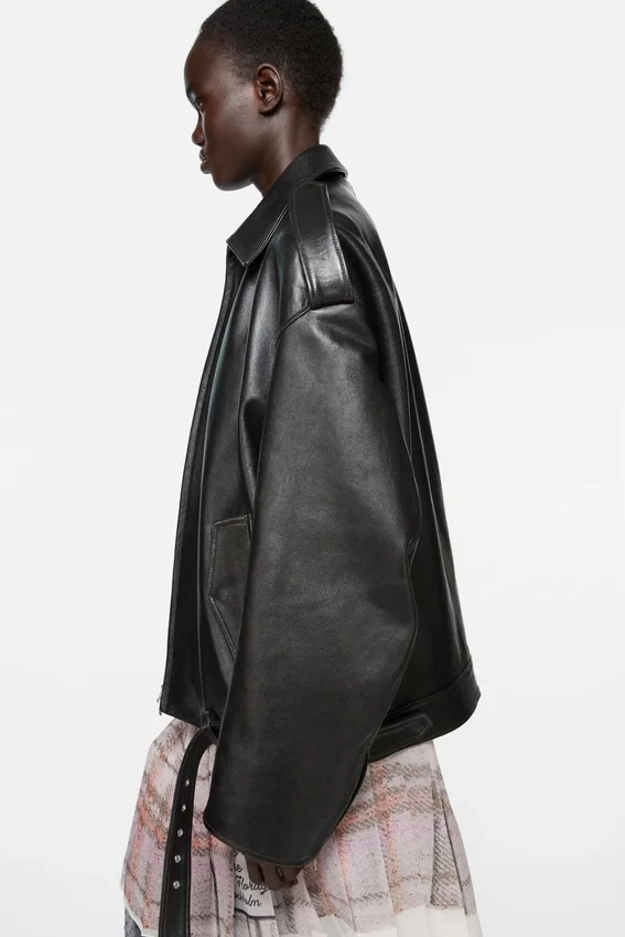 Leather biker jacket