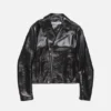 Leather biker jacket