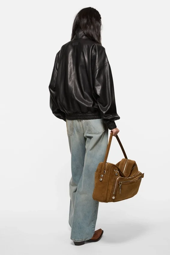 Leather blouson